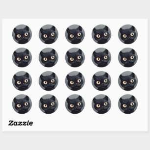 Sticker rond Chat Noir Personnaliser