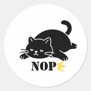 Sticker Rond Chat NON Chat drôle pour les amateurs de chats