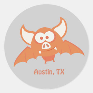 Sticker Rond Chat orange - Austin, TX