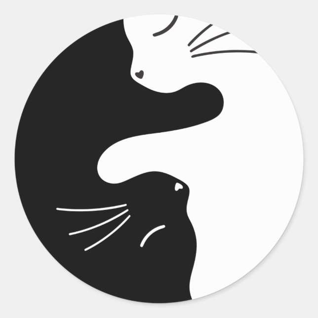 Sticker Rond Chat Tai Chi Maître Zen Équilibre Félin (Devant)
