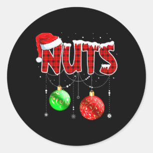 Sticker Rond Châtaignes de famille à jumelles de Noël