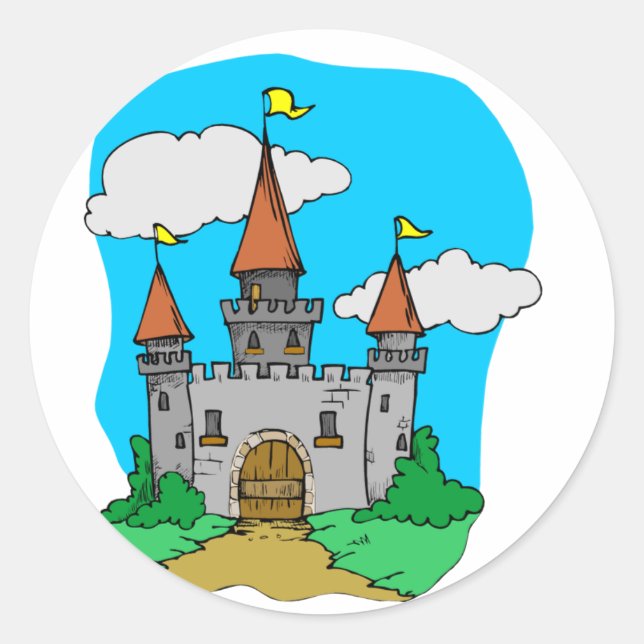 Sticker Rond Château médiéval (Devant)