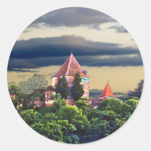 Sticker Rond château médiéval
