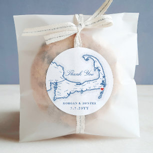 Sticker Rond Chatham Bars Inn Cape Cod Merci Mariage Faveur