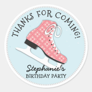 Sticker Rond Chatouilleuse fille Patinage sur glace Anniversair