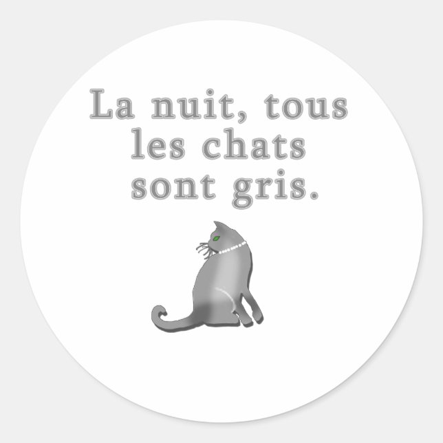 Sticker Rond Chats français dire des produits (Devant)