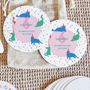 Sticker Rond Chats joueurs Anniversaire Purrfait