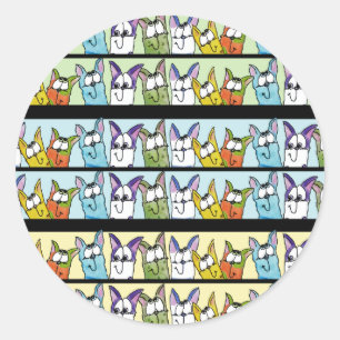 Sticker Rond Chats Kitty Lineup Colorful