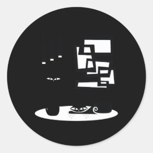 Sticker Rond Chats Modernes Du Mi Siècle Et Atomique