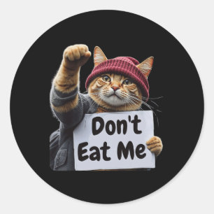 Sticker Rond Chats Ne Me Mangez Pas Pour Trump 2024 Trump Ou Le