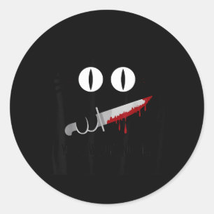 Sticker Rond Chats noirs horreur épouvantable gothique Hallowee