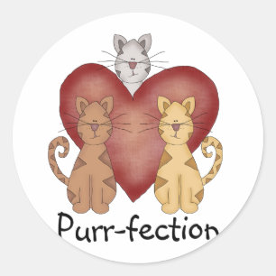 Sticker Rond Chats Purr-fection Tshirts et cadeaux