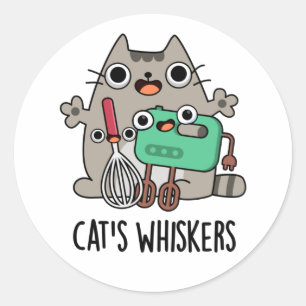 Sticker Rond Chat's Whiskers Funny Baking Pun