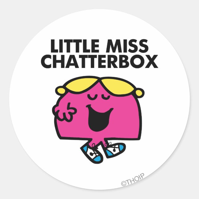 Sticker Rond Chatter Avec Little Miss Chatterbox (Devant)