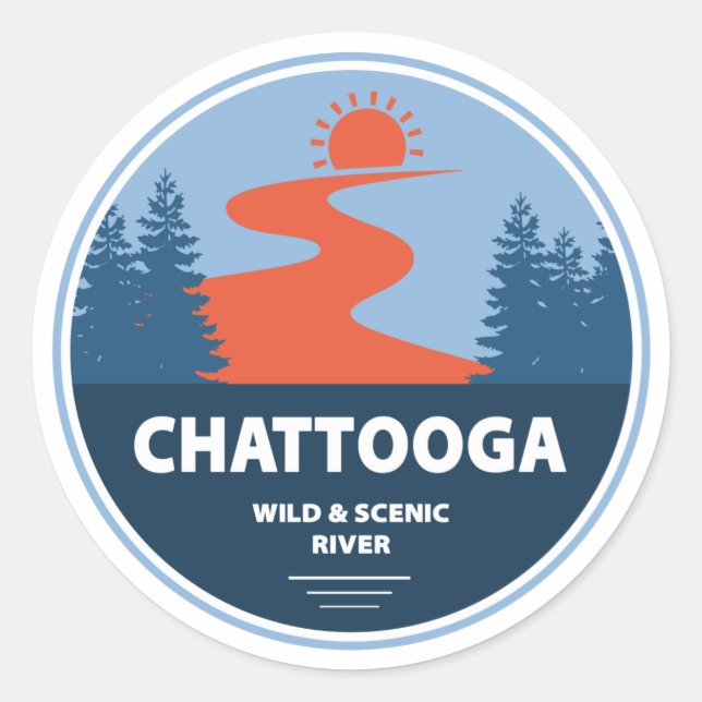 Sticker Rond Chattooga Wild Et Rivière Pittoresque (Devant)