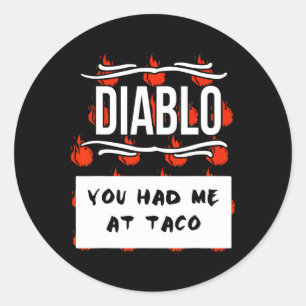 Sticker Rond CHAUD SAUCES Groupe Halloween DIABLO SAUCE Vous M'