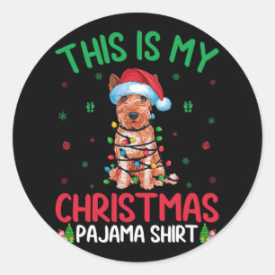 Sticker Rond Chaud Xmas Soft Coché Wheaten Terrier Chien Christ