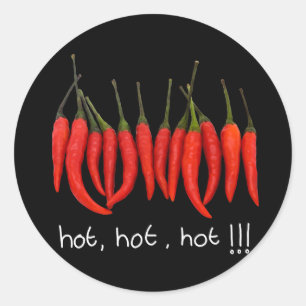 Sticker Rond chauds, chauds, chauds, chauds, collant de piment 