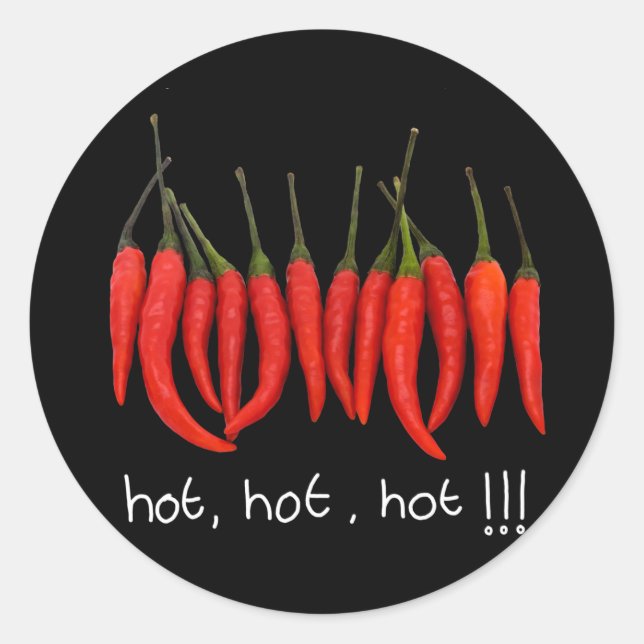 Sticker Rond chauds, chauds, chauds, chauds, collant de piment  (Devant)