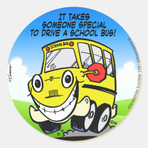 Sticker Rond Chauffeur d'autobus scolaire