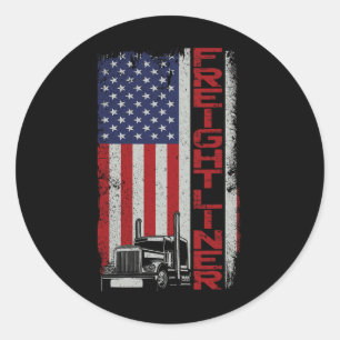 Sticker Rond Chauffeur de camion Halloween Pun Vintage Usa Ame