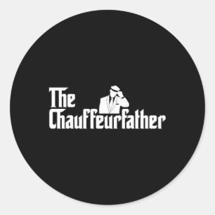Sticker Rond Chauffeurfather Limousine Chau