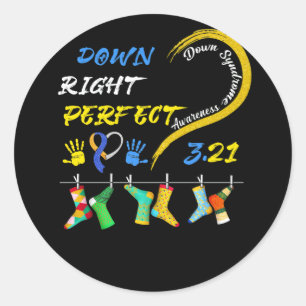 Sticker Rond Chaussettes de sensibilisation de la Journée mondi