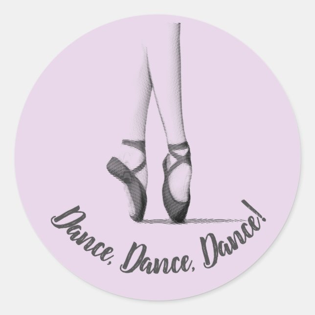 Sticker Rond Chaussons de ballet - Thème de danse - Lilac Custo (Devant)