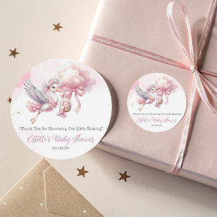 Sticker Rond Chaussure à nuage rose mignonne Bébé Girl Douche S