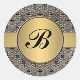 Sticker Rond Chaussure autocollante pour enveloppe en or monogr