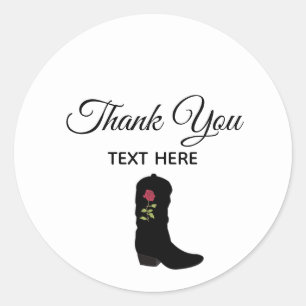 Sticker Rond Chaussure de campagne et calligraphie sur blanc Me