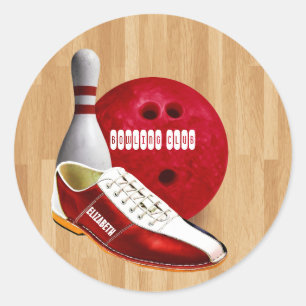 Sticker Rond Chaussure Et Épingle De Boule Avec Votre Nom Perso
