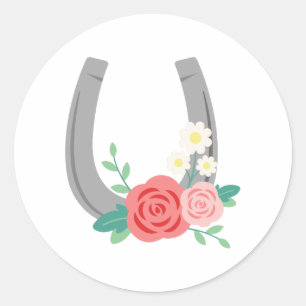 Sticker Rond Chaussure florale de cheval