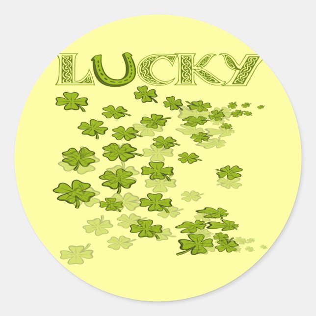 Sticker Rond Chaussure Lucky Shamrocks (Devant)
