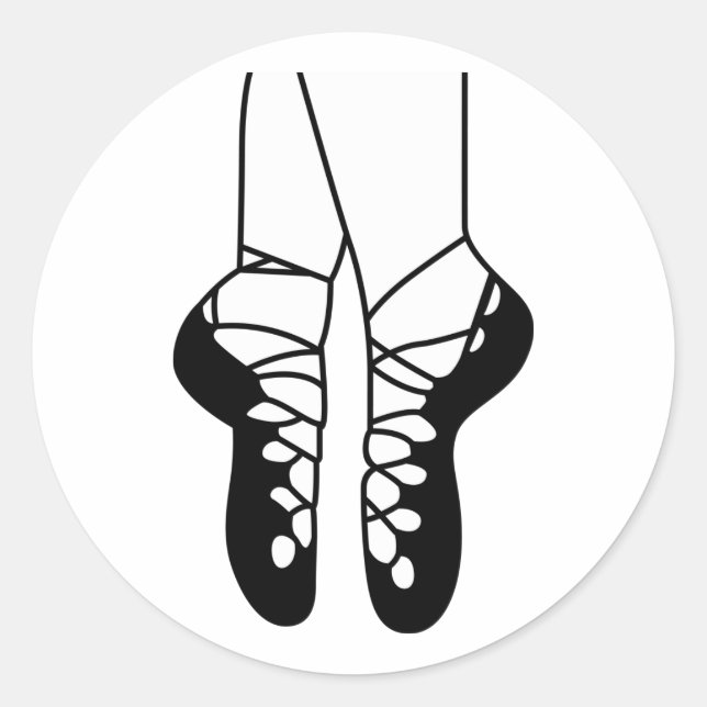 Sticker Rond Chaussures de danse irlandaise (Devant)