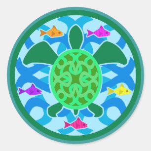 Sticker Rond Chaussures de la tortue verte