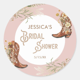 Sticker Rond Chaussures de mariage floral aquarelle de campagne