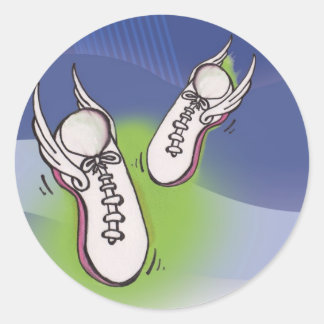 Sticker Rond Chaussures de tennis ailées