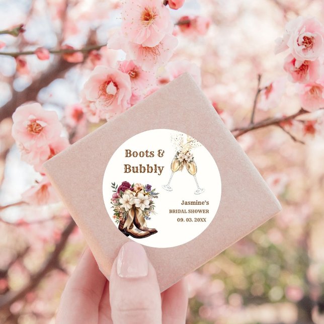 Sticker Rond Chaussures et pétillant Mariage Bohème Occidental  (Créateur téléchargé)