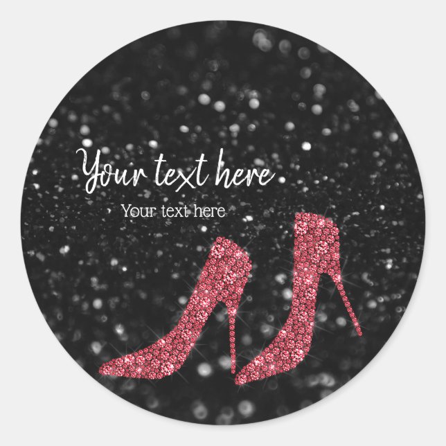 Sticker Rond Chaussures Glam talons hauts pour toutes les occas (Devant)