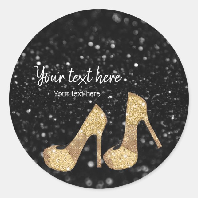 Sticker Rond Chaussures Glam talons hauts pour toutes les occas (Devant)