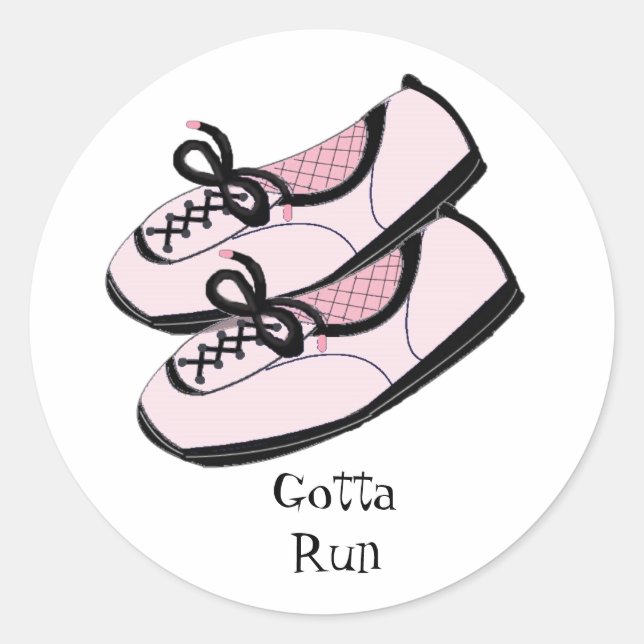 Sticker Rond Chaussures Pink Running - Gotta Run (Devant)