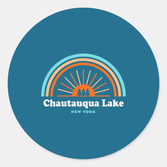 Sticker Rond Chautauqua Lake New York Rainbow _1  (Devant)