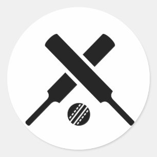Sticker Rond Chauve-souris de cricket traversées