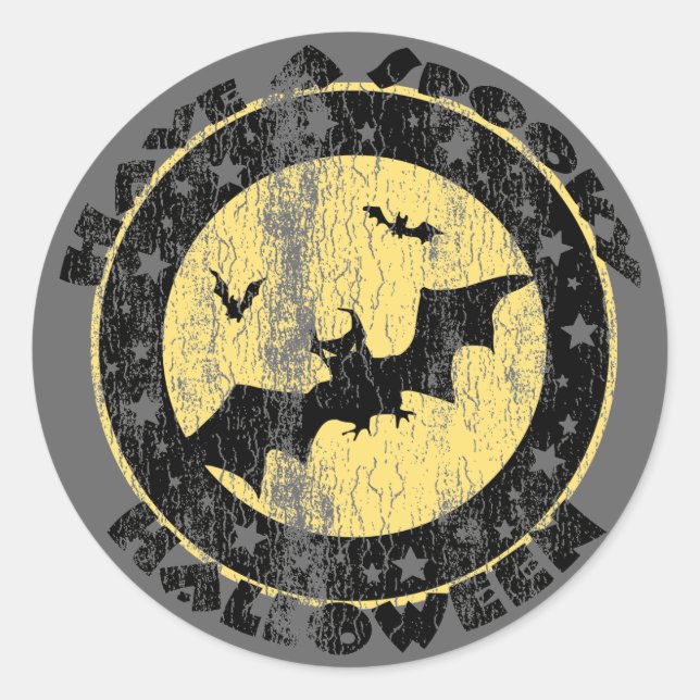 Sticker Rond Chauve-souris d'Halloween (Devant)