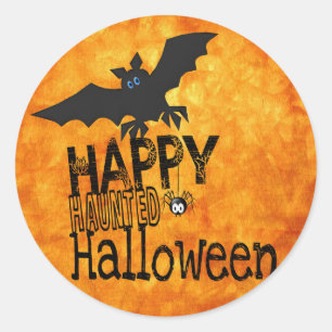 Sticker Rond chauves-souris heureux halloween