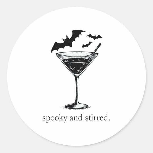 Sticker Rond Chauves-souris Martini (Devant)