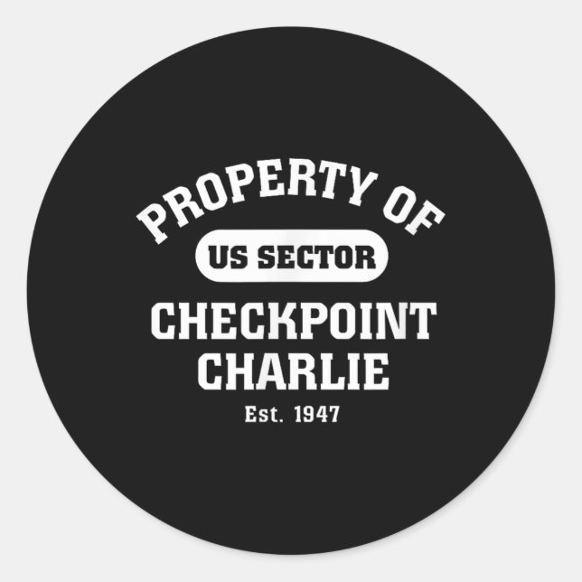 Sticker Rond Checkpoint Charlie Guerre froide Berlin Mur Est Al (Devant)