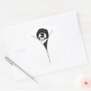Sticker Rond Cheepadoodle Chien Zipper Funny Chien Chien Chien