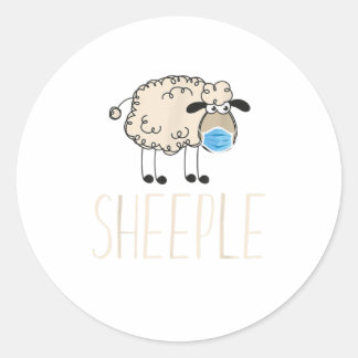 Sticker Rond Cheeple mouton porter masque drôle TShirt